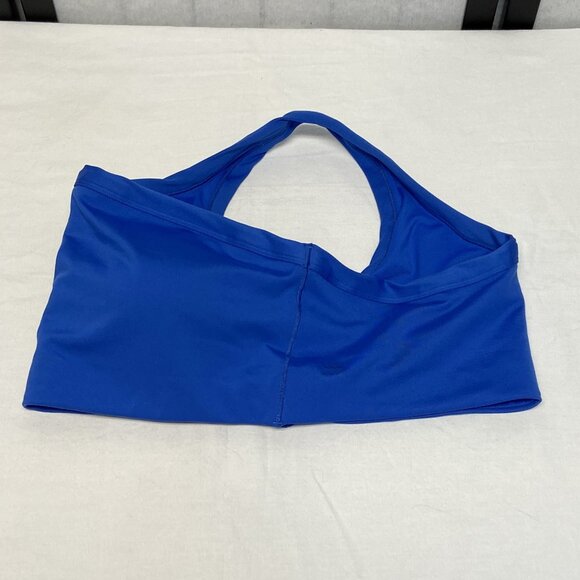 All in Motion NWT Brushed Sculpt Light One Shoulder Asymmetrical Crop Bra Blue - Picture 4 of 8